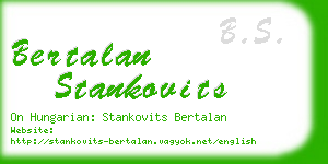 bertalan stankovits business card